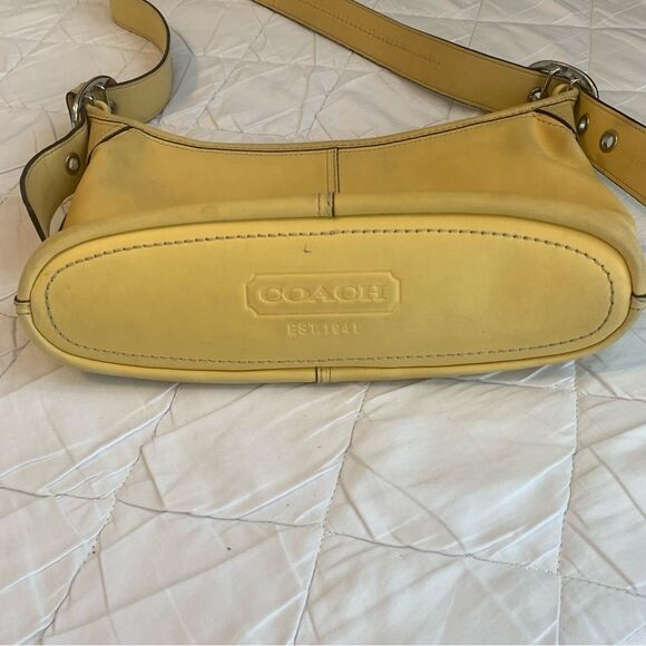 Y2K Coach Vintage Hobo Shoulder Handbag M0893-F13354 Butter Yellow Leather - Picture 8 of 16